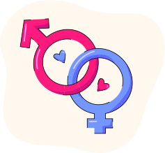 Illustration representing variations in sex development using symbolic gender icons