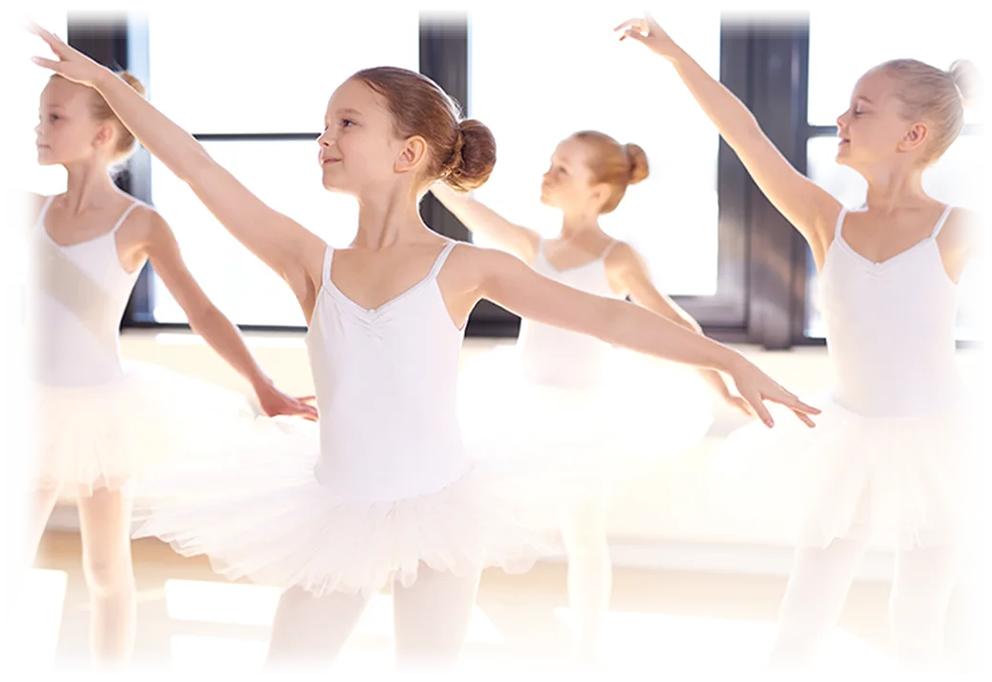Young girls practicing ballet